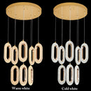 Axyaa Modern Alloy and Acrylic LED Chandelier - Gold Finish for Living Room, Dining, and Lobby Decor