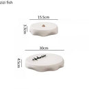 Axyaa Irregular Solid Color Ceramic Dinner Plate - Restaurant Tableware