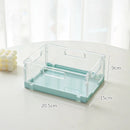 Axyaa Foldable Desk Pet Organizer with Transparent Large Capacity for Cosmetics and Stationery