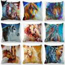 Axyaa Horse Printed Pillowcase 45x45cm Polyester Home Sofa Decor Throw Pillow Cover