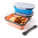 Axyaa Silicone Lunch Box Spoon Portable Bento Box 900ml Microwavable Adult Student