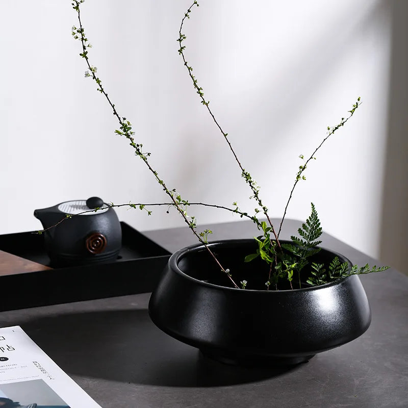 Axya Ceramic Wide Mouth Flowerpot Vase Succulent Plant Pot Garden Pots