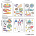 Axyaa Cartoon Universe Planet Wall Stickers: Removable PVC Decals for Kids Bedroom & Nursery