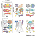 Axyaa Cartoon Universe Planet Wall Stickers: Removable PVC Decals for Kids Bedroom & Nursery