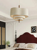 Axyaa Retro Style Fabric Chandelier Pendant Light for Living Room