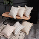 Axyaa Stripe Pillow Cover with Beard Edge for Sofa & Bedroom Décor
