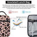 Axyaa Animal Print Insulated Lunch Bag: Portable Thermal Box for Work, Picnic.