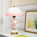 Axyaa Peach Blossoms LED Table Lamp with Frosted Glass Shade