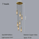 Axyaa Luxury All Copper Chandelier LED Glass Pendant Light
