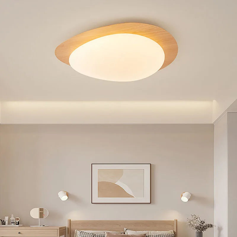 Axya Nordic Wood Texture LED Ceiling Lamp for Home Decor Lighting