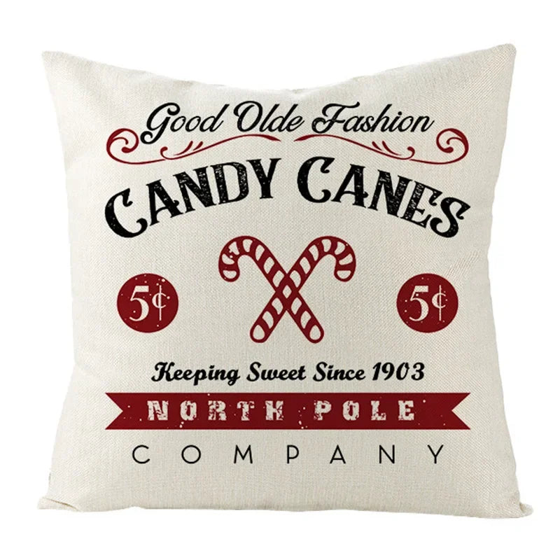 Axyaa Christmas Linen Square Pillow Case 45X45CM
