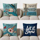 Axyaa Joyful Snowman Candy Cane Throw Pillow Cover