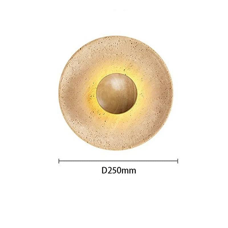 Axyaa Circular Wood Wall Lamp LED Bedroom Decor Medieval Style Yellowstone Lights
