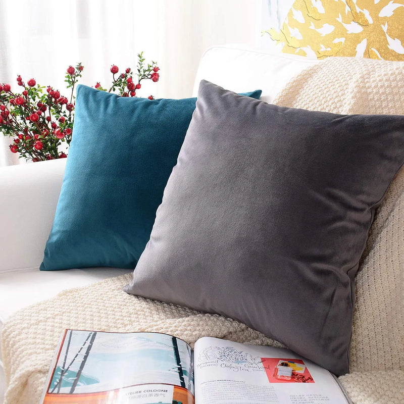Axyaa Velvet Throw Pillow Cover: Ultra Soft Nordic Style Cushion for Home Sofa Decor