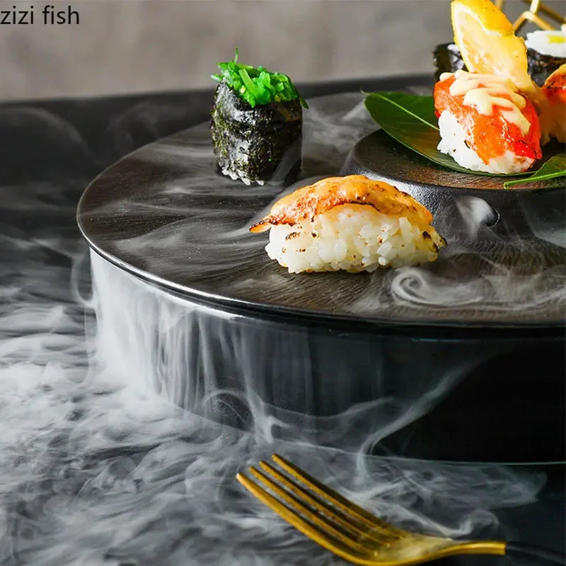 Axya Ceramic Solid Color Sushi Plate Set of 4