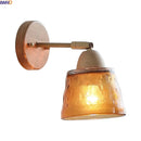Axyaa Vintage Glass LED Wall Sconce Amber Lampshade Bathroom Mirror Light