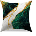 Axyaa Green & Gold Marbled Pattern Throw Pillow Cover for Sofa, Bedroom, Car