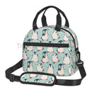 Axyaa Penguins Insulated Lunch Bag with Adjustable Strap for Picnic School Work