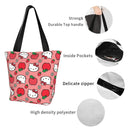 Axyaa Hello Kitty Tote Bag: Cute Kawaii Cartoon Top Handle Zipper Bag for Women