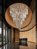 Axyaa Luxury Villa Hall LED Chandelier with Custom Glass Pendant Light