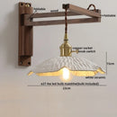 Axyaa Ceramic Copper LED Wall Lights Pull Chain Switch Nordic Bedside Lamp