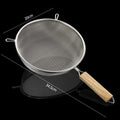 Axyaa Stainless Steel Wooden Handle Strainer Spoon for Multi-functional Kitchen Tools