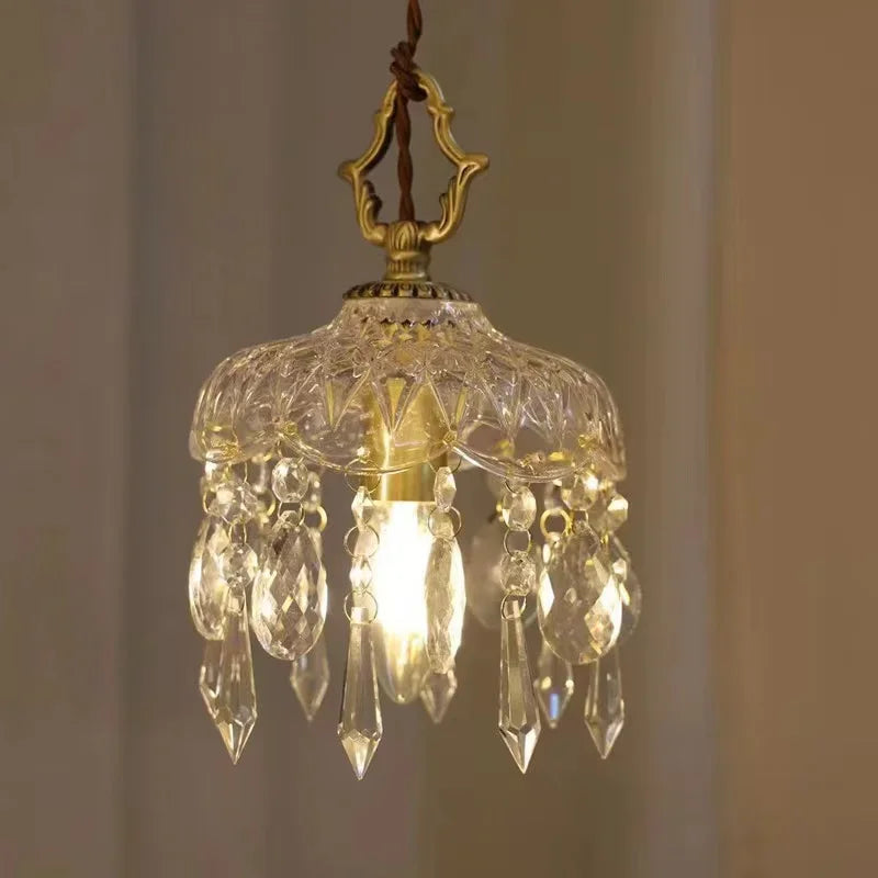 Axyaa Nordic Luxury Crystal Pendant Lamp for Bedroom, Kitchen, and Dining Room