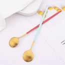 Axyaa Matte Stainless Steel Long Handled Stir Spoon Set