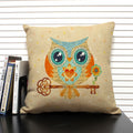 Axyaa Mermaid Linen Cushion Cover for Living Room Sofa Decoration