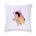 Axyaa Cute Girl & Puppy Everyday Life Pillow Case & Cushion Cover Cozy Home Decor