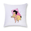 Axyaa Cute Girl & Puppy Everyday Life Pillow Case & Cushion Cover Cozy Home Decor