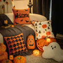Axyaa Halloween Embroidery Pillowcase Orange Plush Cushion Cover 45x45