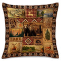 Axyaa Wildlife & Lake Theme Decorative Pillow Cover for Sofa, Bedroom & Car