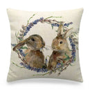 Easter Bunny Eggs Printed Pillow Covers 45x45cm - Axyaa Easter Decorations