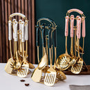 Axyaa Stainless Steel Kitchenware Set with Ceramic Handle - 7pcs Nordic Tools