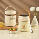 Axyaa Cute Insulated Lunch Box Bucket - Double-Layer Stainless Steel