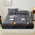 Axyaa Cotton Brushed Print Fitted Sheet Set with Two Pillowcases