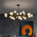 Axyaa Crystal Chandelier - Luxury Living Room & Dining Room Ceiling Light