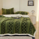 Axyaa Diamond Grid Jacquard Throw Blanket in New Bohemia Style