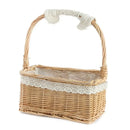 Axyaa Willow Rattan Wedding Basket Half Moon Storage Handle Flower Girls Picnic Container