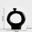 Axyaa Zebra Stripes Ceramic Vase Modern Floral Decor Desk Aesthetic Room Decoration