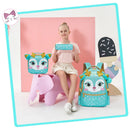 Axyaa Cute Animal Primary School Girls Rolling Backpack Set