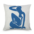 Axyaa Minimalist Matisse Portrait Linen Pillow Case, Sofa Decor, Simple Line Drawing
