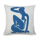 Axyaa Minimalist Matisse Portrait Linen Pillow Case, Sofa Decor, Simple Line Drawing