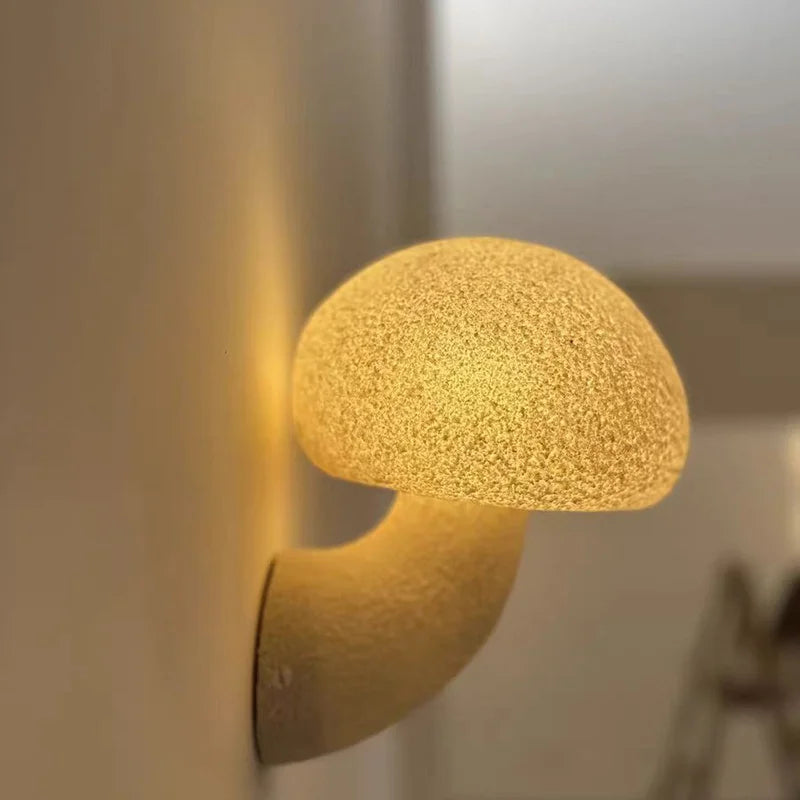 Axyaa White Mushroom Medieval Wall Lamp Outdoor Red Wall Sconce - Waterproof LED Light Fixtures