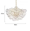 Axyaa Glass Bubble Chandelier: Modern Round Pendant Lamp for Living Room, Kitchen, Hotel.
