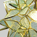 Axyaa Pink Glass Flower LED Pendant Lamp with Gold Retro Base