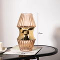 Axyaa Gold Border Copper Inlay Champagne Glass Vase for Flower Arrangement