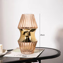 Axyaa Gold Border Copper Inlay Champagne Glass Vase for Flower Arrangement
