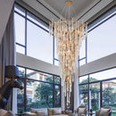 Axyaa Modern Luxury Crystal Chandelier Lighting for High Ceiling Areas